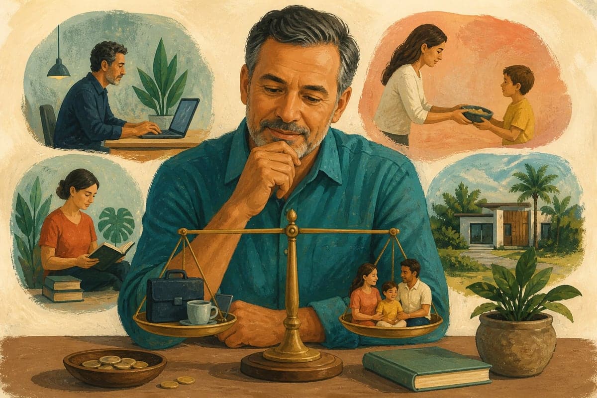 Escolhas sobre trabalho, família e segurança revelam os valores por trás do dinheiro.